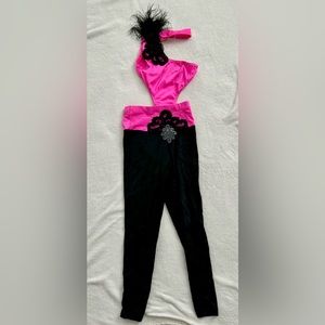 Pink and Black Jazz unitard dance costume